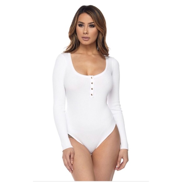 LAST • Flatter Me White Bodysuit - Picture 5 of 8